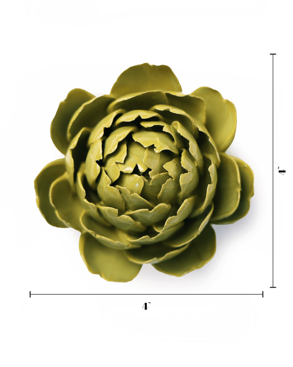 Chartreuse Queen Protea ceramic wall flower — English Garden — handmade by Chive Studio Toronto