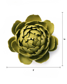 Chartreuse Queen Protea ceramic wall flower — English Garden — handmade by Chive Studio Toronto
