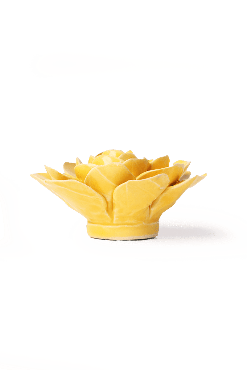 Burnt Yellow Begonia ceramic wall flower — English Garden — handmade by Chive Studio Toronto