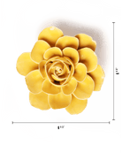 burnt yellow begonia ceramic wall flower — English Garden Collection — handmade by Chive Studio Toronto