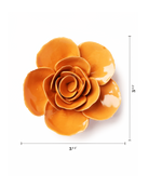 Orange Elegance Ranunculus ceramic wall flower — English Garden — handmade by Chive Studio Toronto