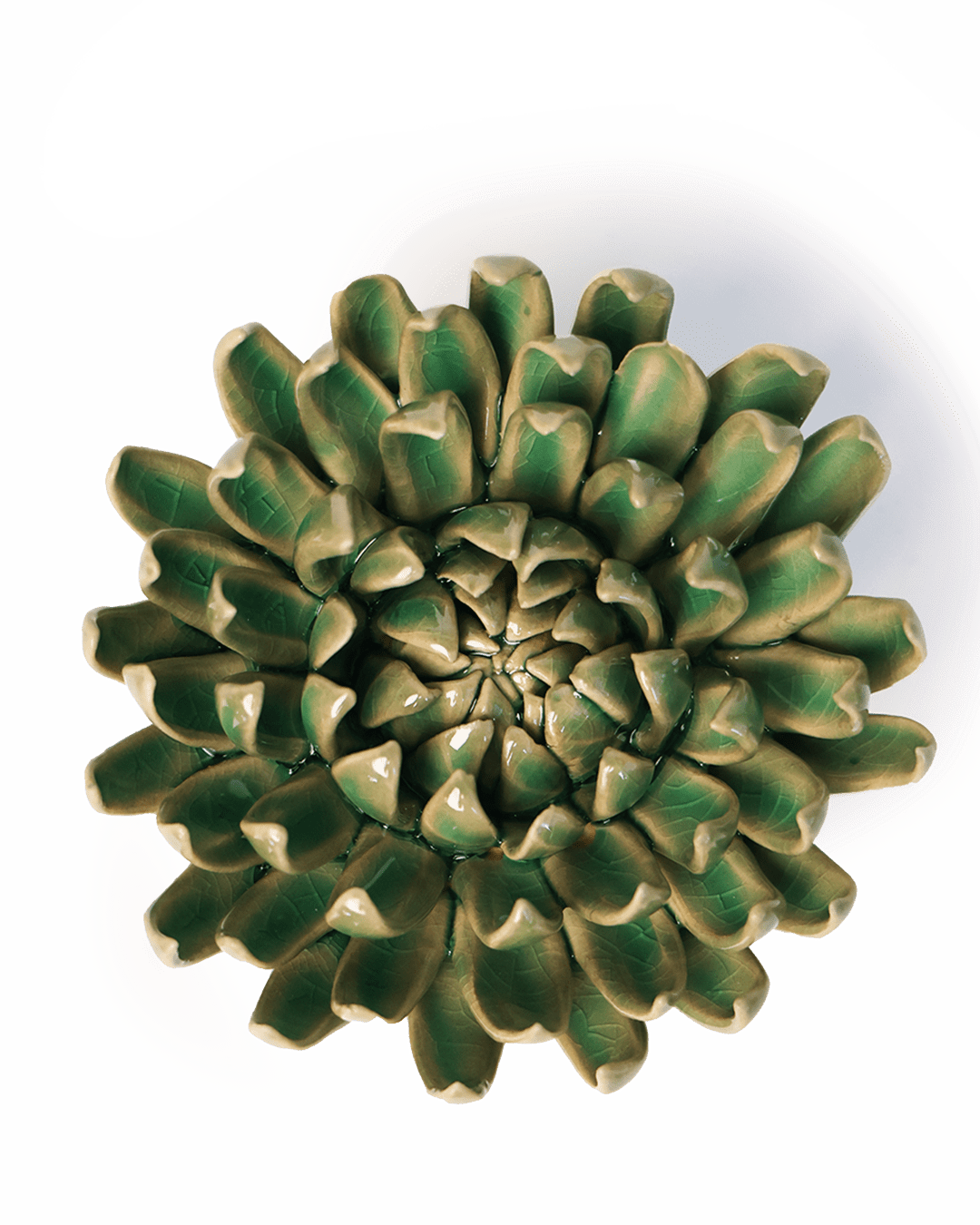 Jungle Green Pompom Mum - Chive Ceramics Studio - Ceramic Flowers - Chive Ceramics Studio