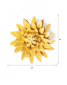 burnt yellow strawflower ceramic wall flower — English Garden Collection — handmade by Chive Studio Toronto