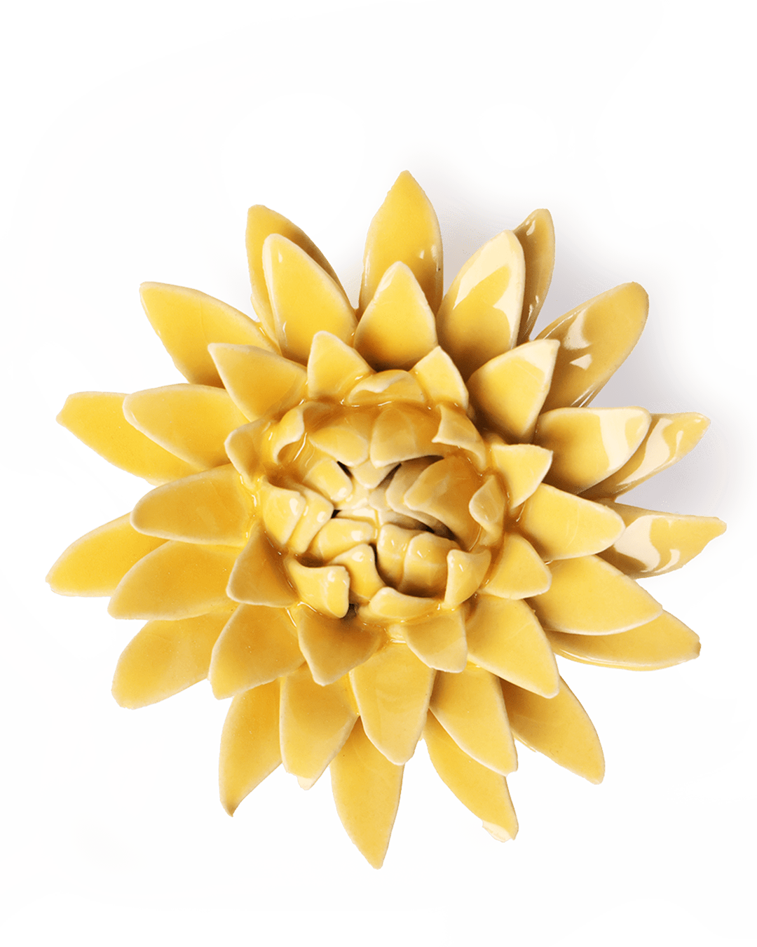 Burnt Yellow Strawflower - Chive Ceramics Studio - Ceramic Flowers - Chive Ceramics Studio