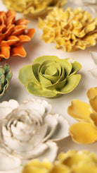 Chartreuse Elegance Ranunculus - Chive Ceramics Studio - Ceramic Flowers - Chive Ceramics Studio