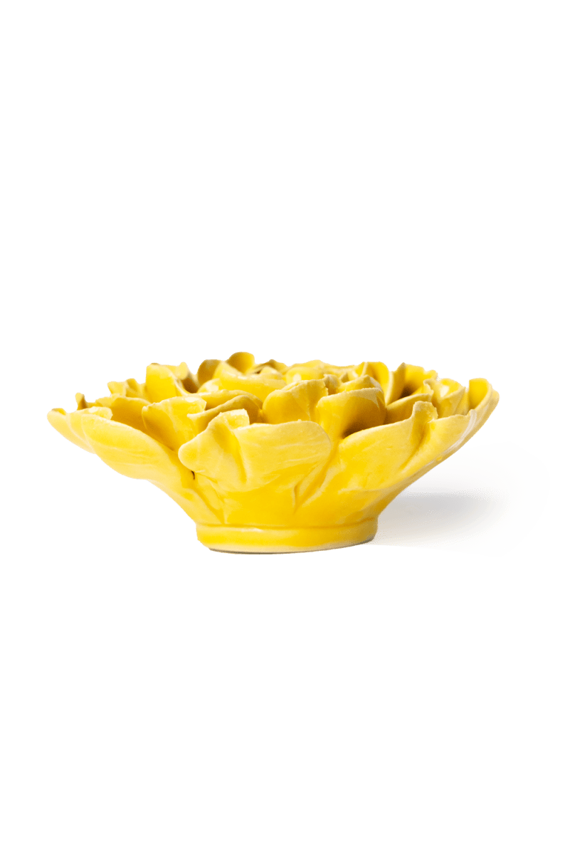 Buttercup Yellow Hawthorn ceramic wall flower — English Garden — handmade by Chive Studio Toronto