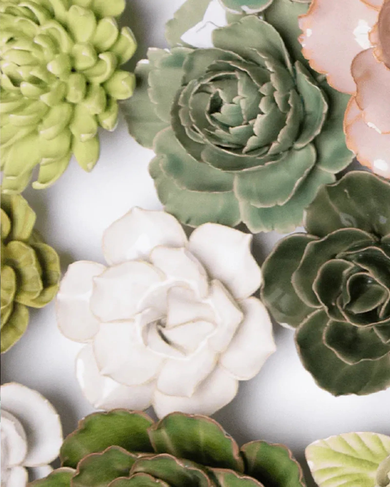 Panache Green Spider Mum Ceramic Wall Flower | Chive Studio