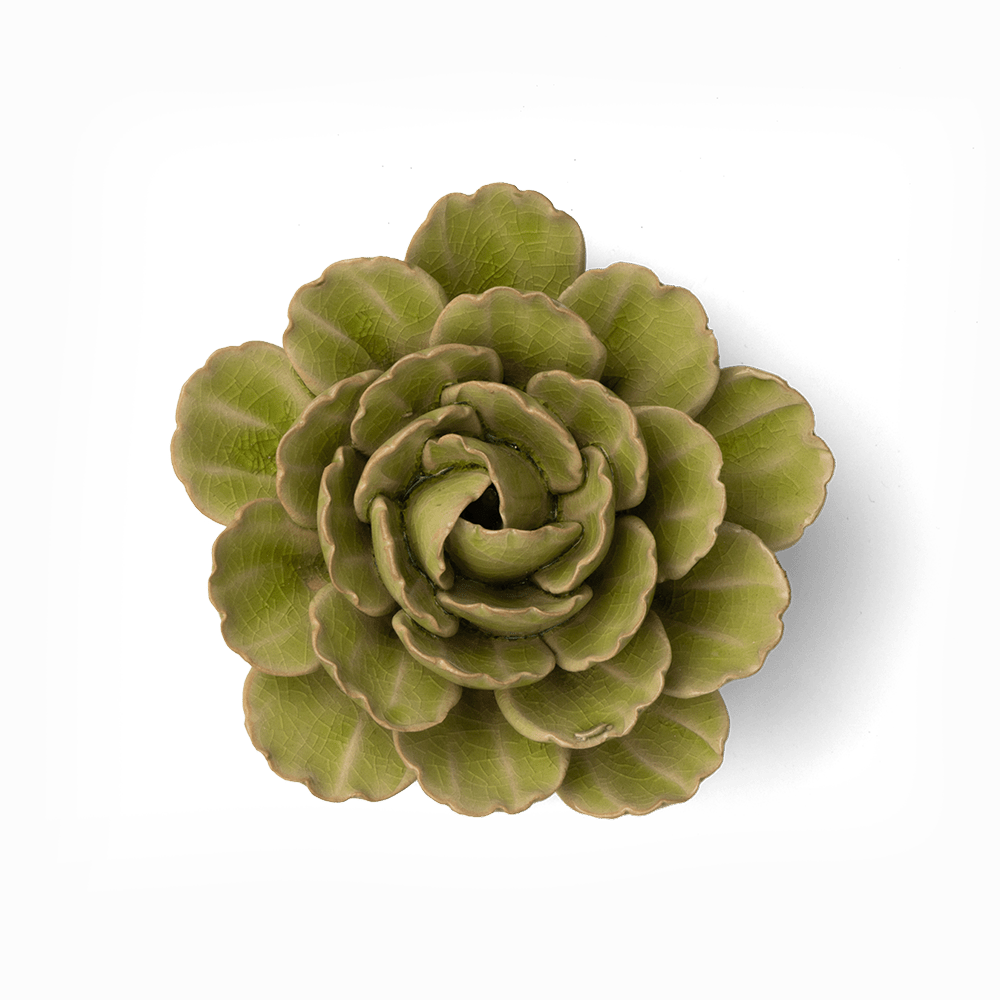 France Ceramic Flower Wall Art Green Peony - Chive Ceramics Studio - Ceramic Flowers - Chive Ceramics Studio