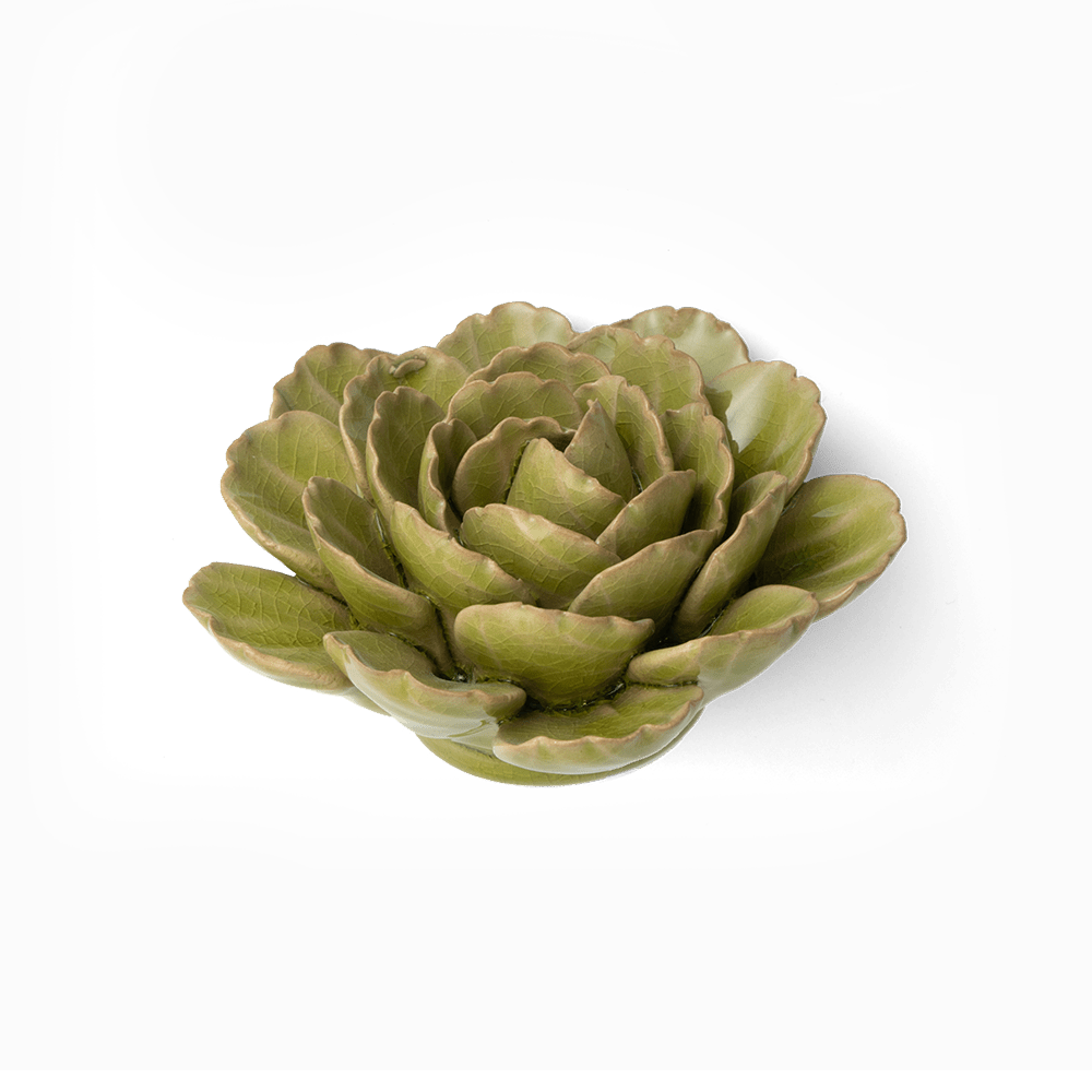 France Ceramic Flower Wall Art Green Peony - Chive Ceramics Studio - Ceramic Flowers - Chive Ceramics Studio