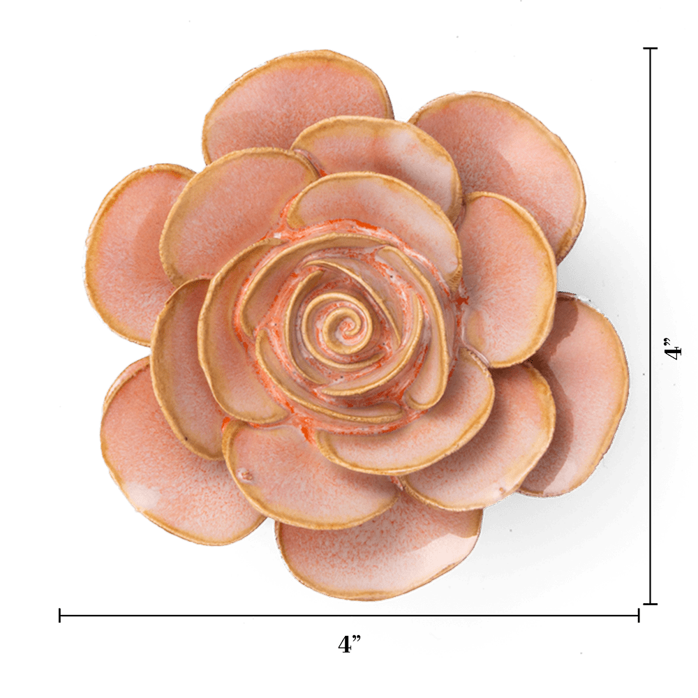 France Ceramic Flower Wall Art Pink Ranunculus - Chive Ceramics Studio - Ceramic Flowers - Chive Ceramics Studio