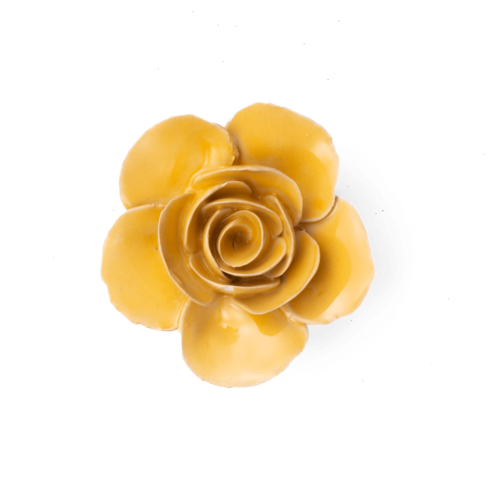 France Ceramic Flower Wall Art Yellow Ranunculus - Chive Ceramics Studio - Ceramic Flowers - Chive Ceramics Studio