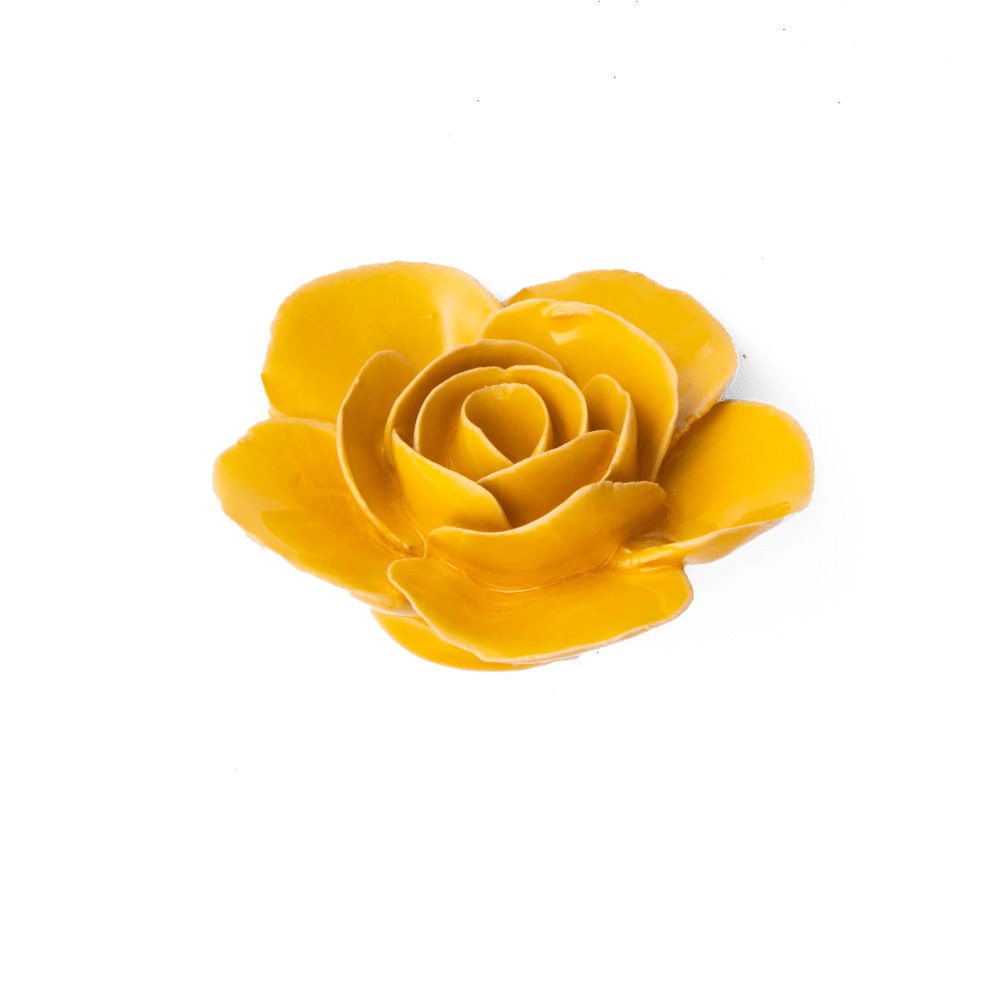 France Ceramic Flower Wall Art Yellow Ranunculus - Chive Ceramics Studio - Ceramic Flowers - Chive Ceramics Studio