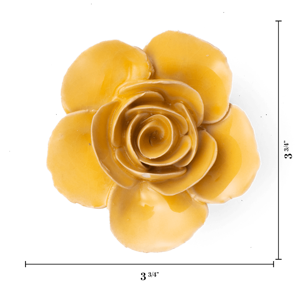 France Ceramic Flower Wall Art Yellow Ranunculus - Chive Ceramics Studio - Ceramic Flowers - Chive Ceramics Studio