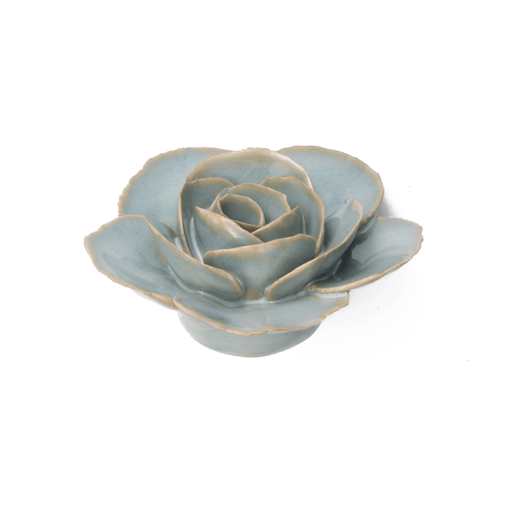 France Ceramic Flower Wall Art Teal Ranunculus - Chive Ceramics Studio - Ceramic Flowers - Chive Ceramics Studio