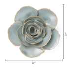 France Ceramic Flower Wall Art Teal Ranunculus - Chive Ceramics Studio - Ceramic Flowers - Chive Ceramics Studio