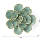 France Ceramic Flower Wall Art Teal Gardenia - Chive Ceramics Studio - Ceramic Flowers - Chive Ceramics Studio