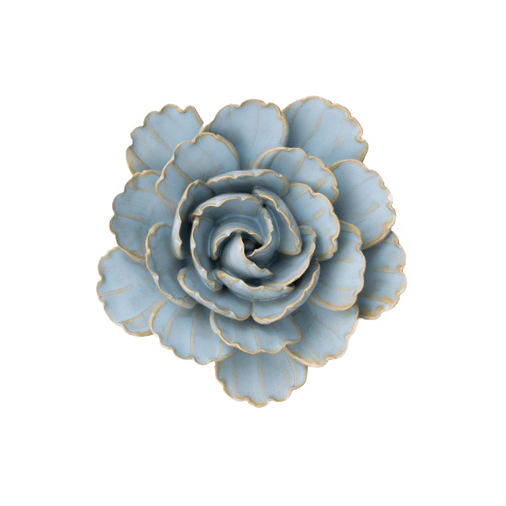 France Ceramic Flower Wall Art Teal Peony - Chive Ceramics Studio - Ceramic Flowers - Chive Ceramics Studio