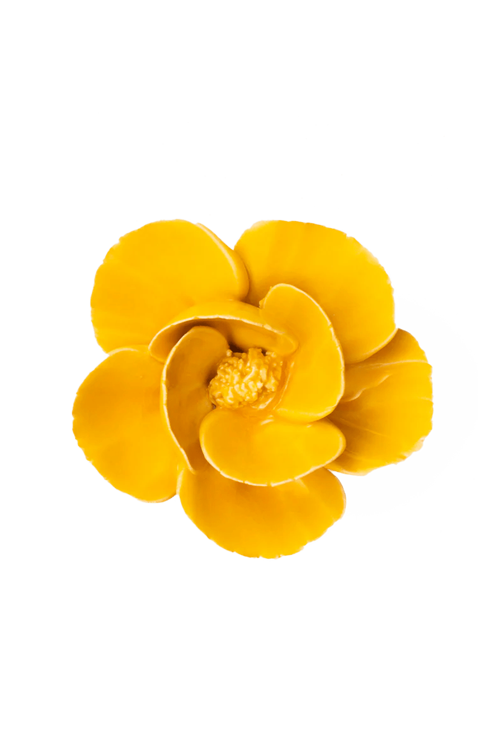 Burnt Yellow Poppy ceramic wall flower  — France collection — designed in Toronto by Chive Studio