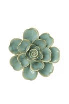 Milk Teal Tahitian Gardenia - Chive Ceramics Studio - Ceramic Flowers - Chive Ceramics Studio