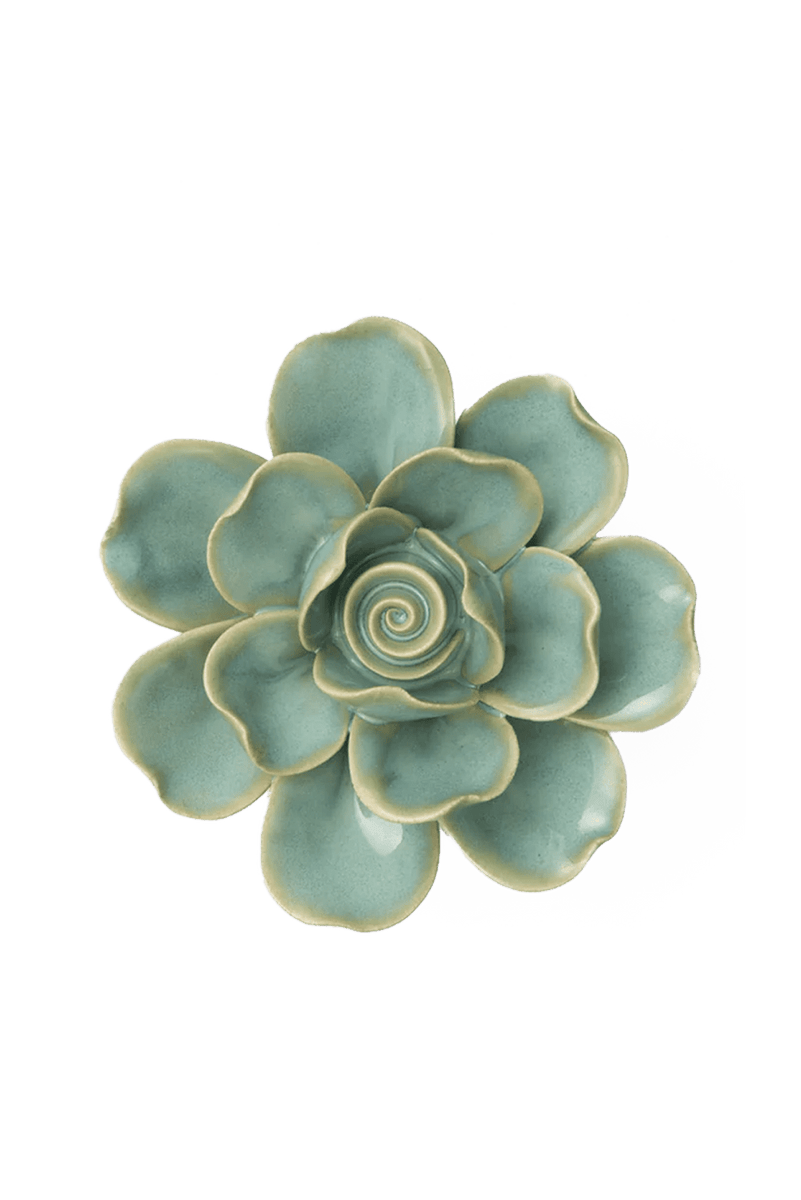 フラワー・ガーデニング uyiyiytiy Milk Teal Gardenia Ceramic Wall Flower | Chive