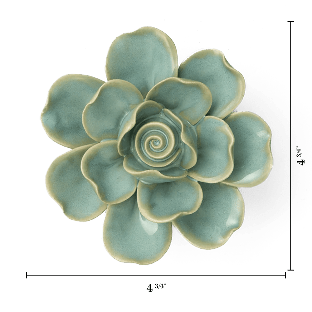 Milk Teal Tahitian Gardenia - Chive Ceramics Studio - Ceramic Flowers - Chive Ceramics Studio