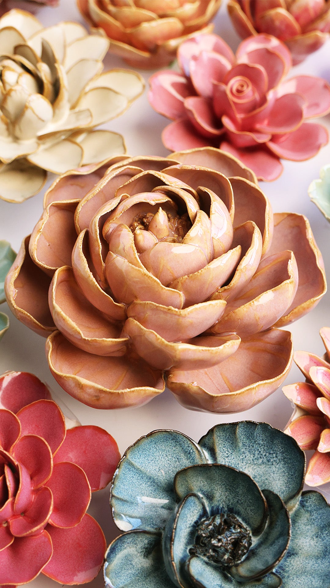 Rose Pink Big Ben Peony - Chive Ceramics Studio - Ceramic Flowers - Chive Ceramics Studio