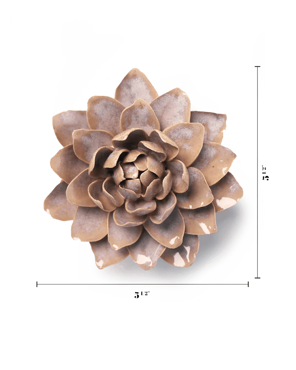 Pink Water Lily ceramic wall flower — France collection — designed in Toronto by Chive Studio