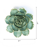 Milk Teal Camellia - Chive Ceramics Studio - Ceramic Flowers - Chive Ceramics Studio