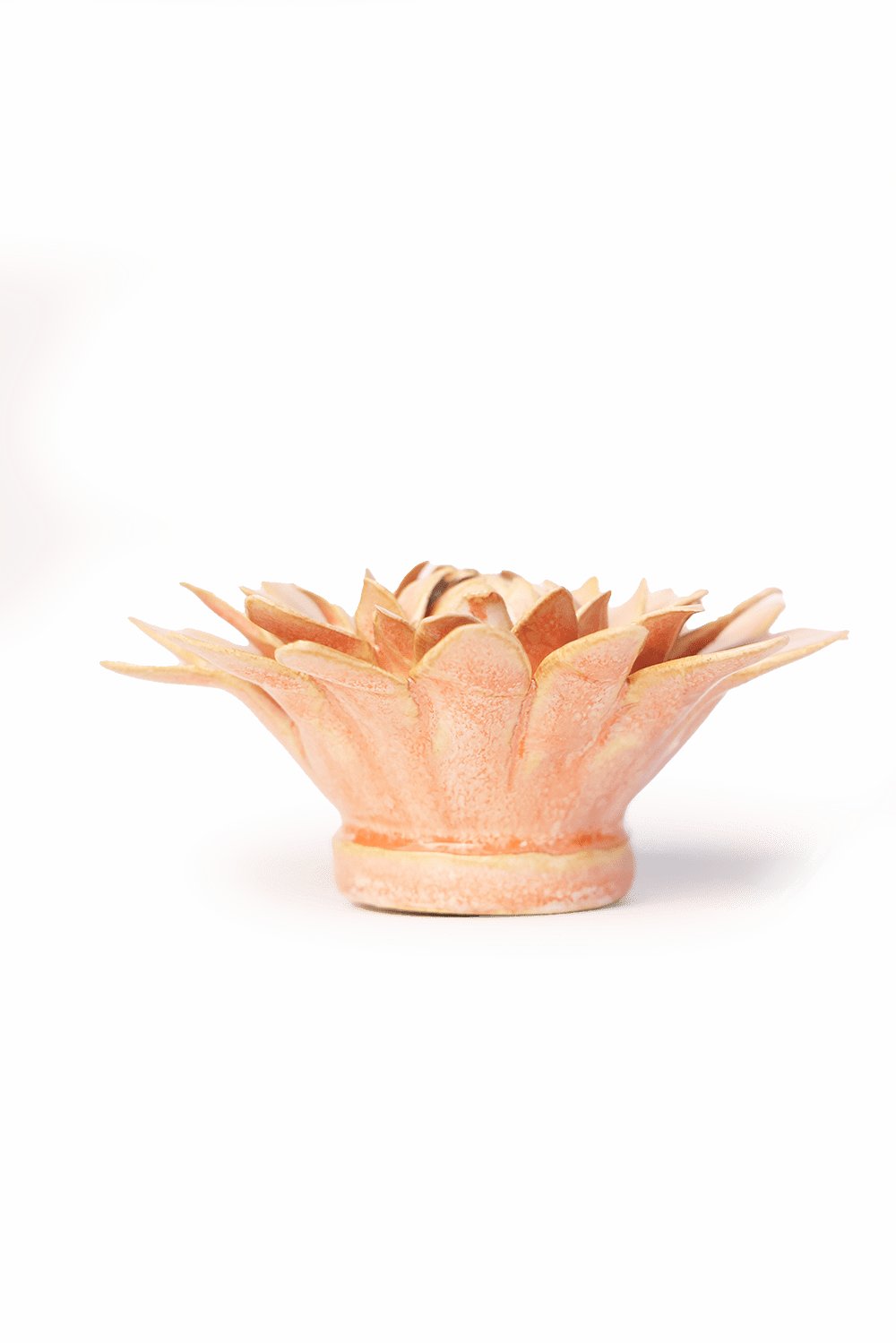 Peach Pink Strawflower ceramic wall flower — France collection — designed in Toronto by Chive Studio