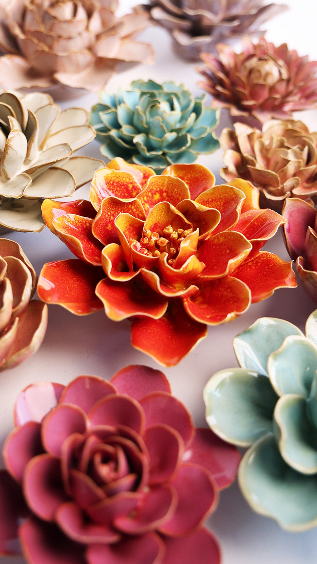 Orange Yellow Coreopsis - Chive Ceramics Studio - Ceramic Flowers - Chive Ceramics Studio