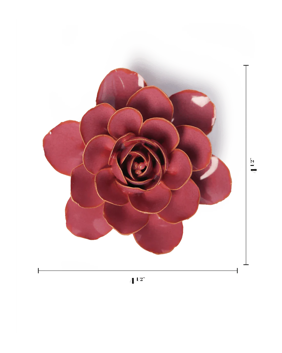 Blush Pink Begonia ceramic wall flower — France collection — designed in Toronto by Chive Studio
