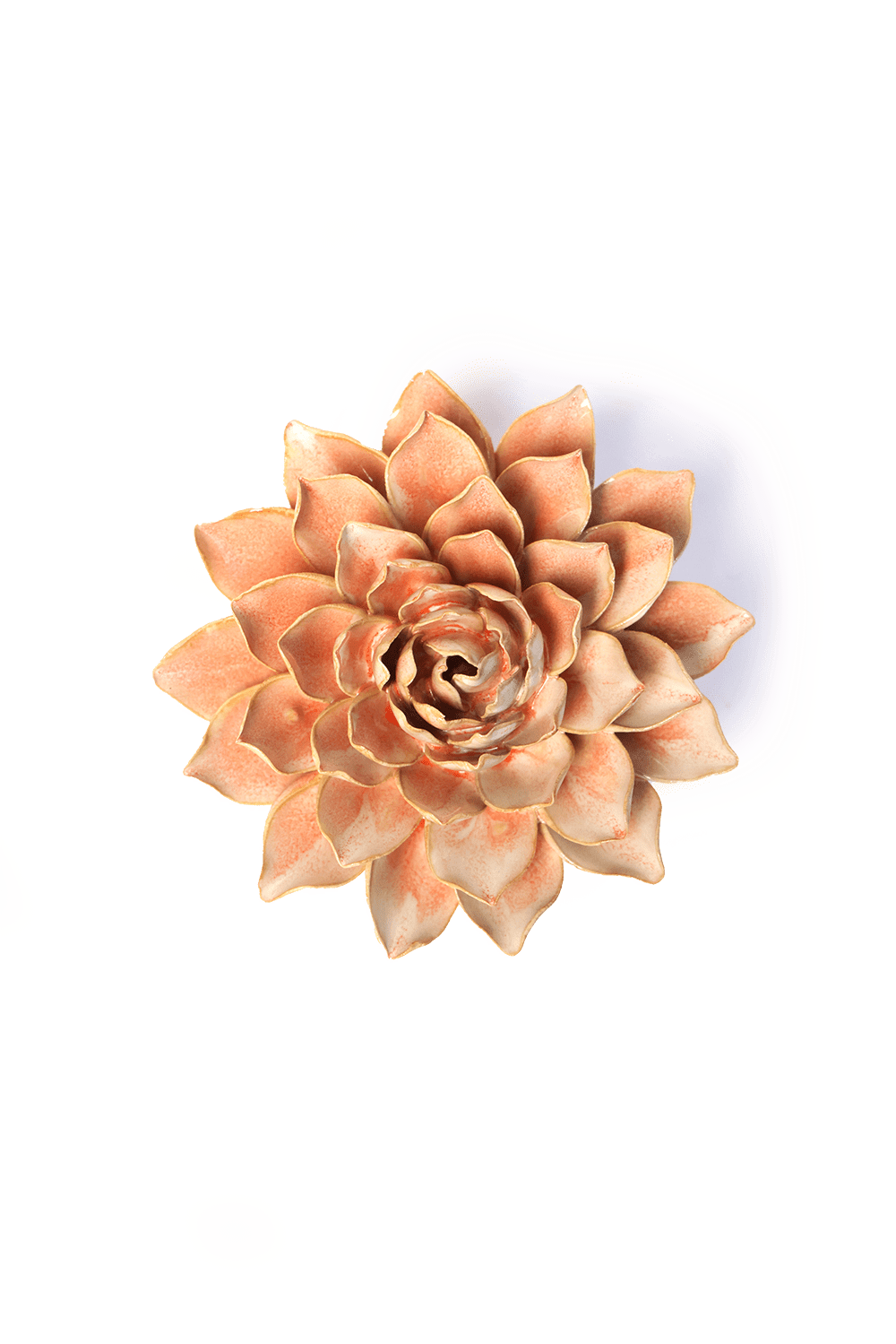 Peach Pink Azalea ceramic wall flower  — France collection — designed in Toronto by Chive Studio