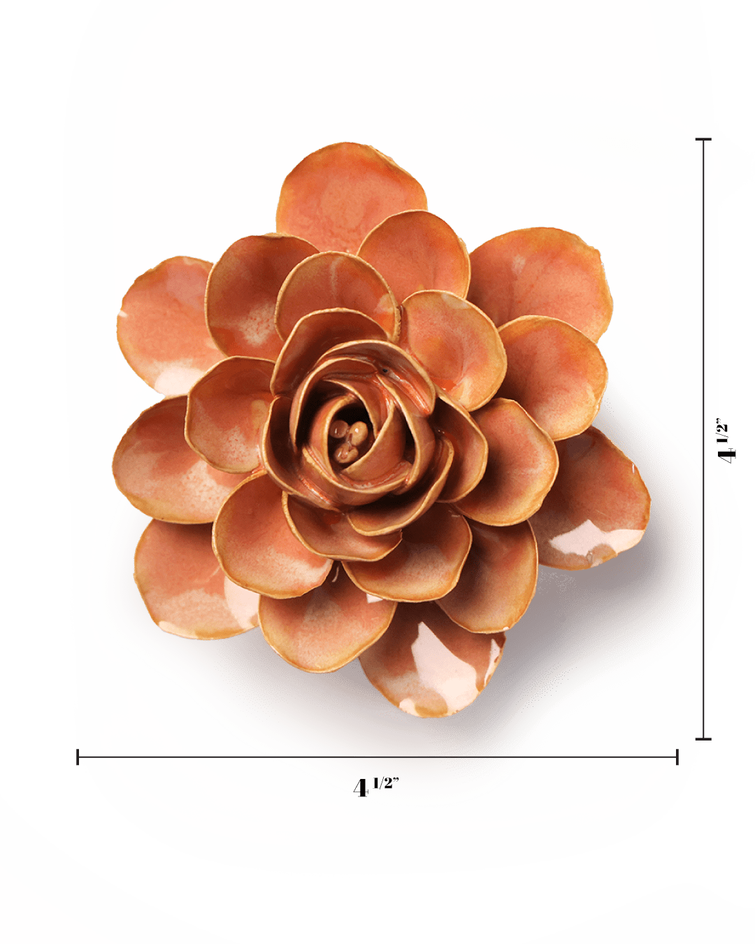 Peach Pink Begonia - Chive Ceramics Studio - Ceramic Flowers - Chive Ceramics Studio