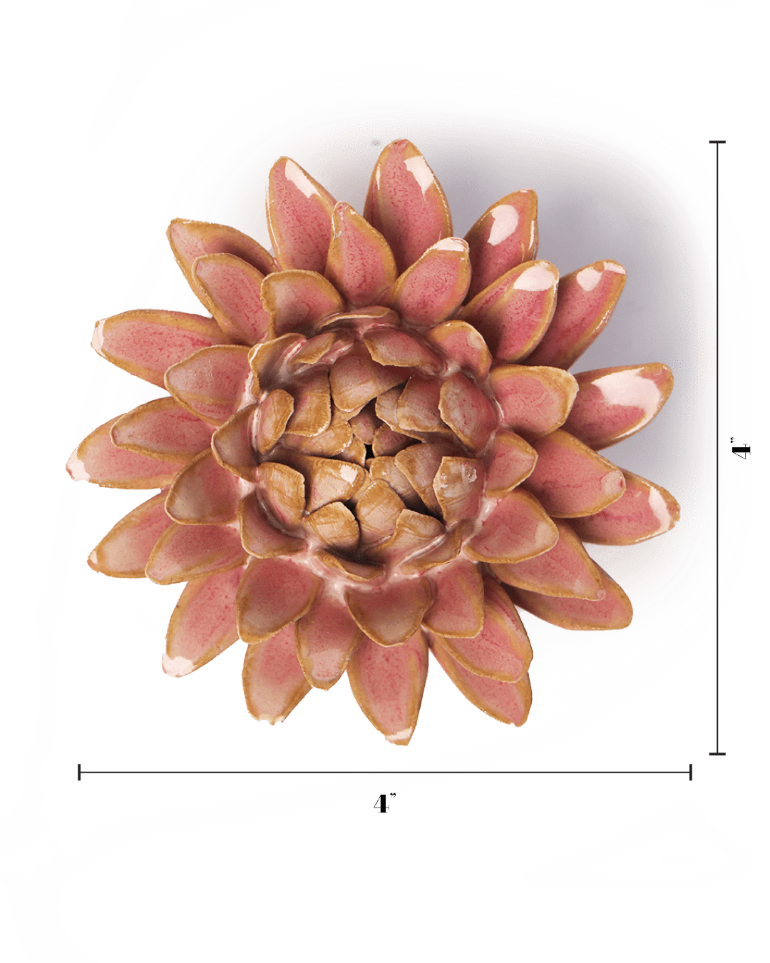 Rose Quartz Pink Strawflower - Chive Ceramics Studio - Ceramic Flowers - Chive Ceramics Studio