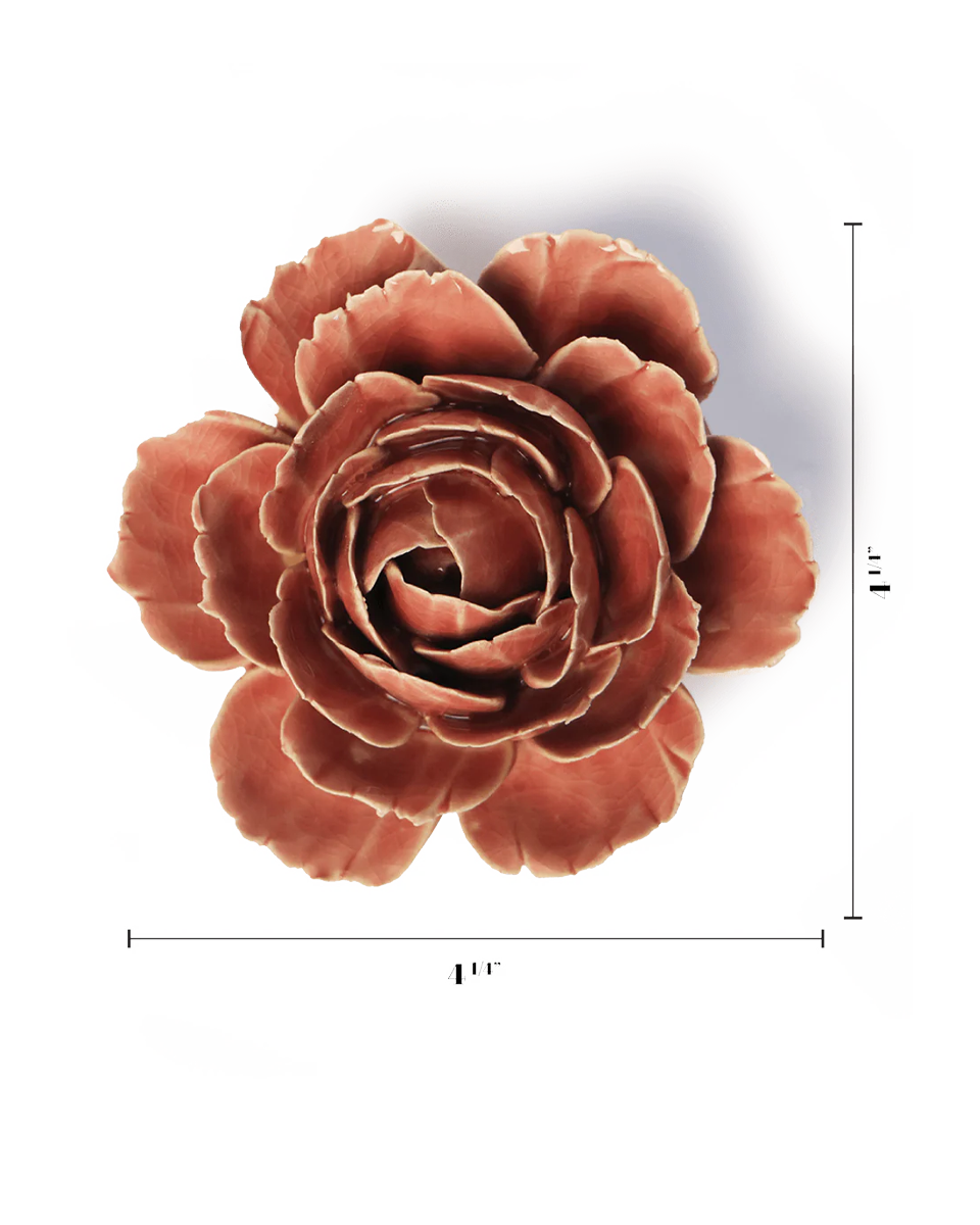 Champagne Pink Rose ceramic wall flower  — France collection — designed in Toronto by Chive Studio