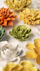 February Birth Flower - Primrose ceramic wall flower styled on wall — Birth Flower Collection — Chive Studio Toronto