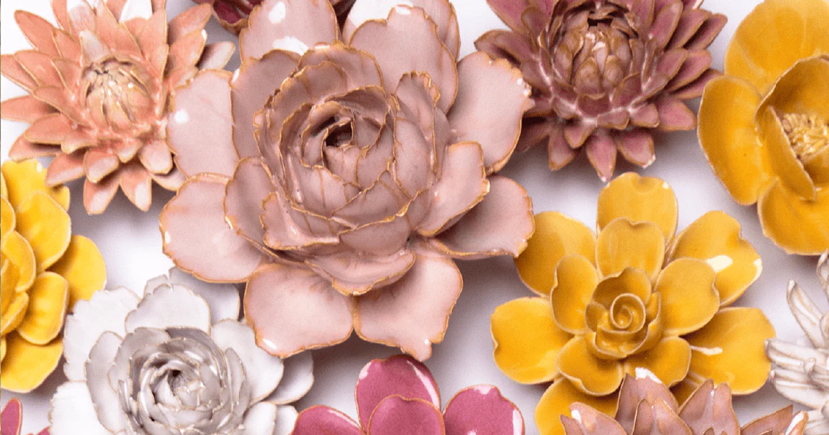 Wall Decor Ceramic Flowers for Hanging - San Diego Revival Wall Decor Ceramic Flowers for Hanging - San Diego Revival