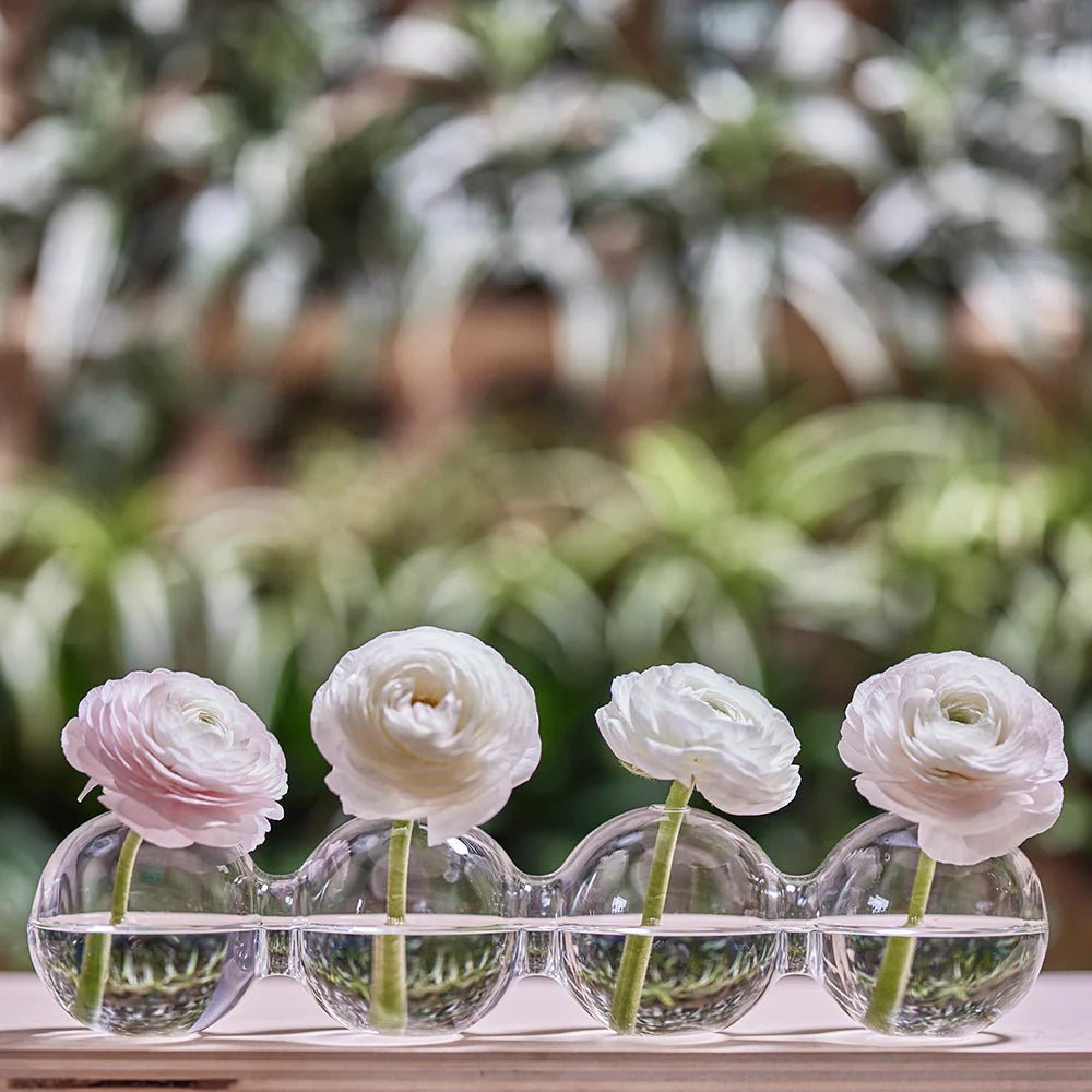 Caterpillar Glass Modern Clear Flower Vase - Chive Ceramics Studio - Vases - Chive Ceramics Studio