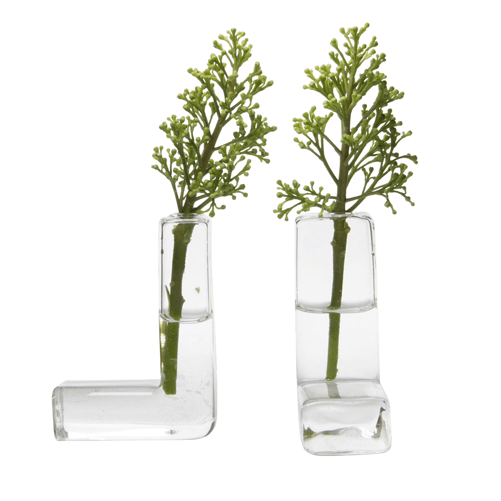 The L Glass Modern Clear Flower Vase - Chive Ceramics Studio - Vases - Chive US