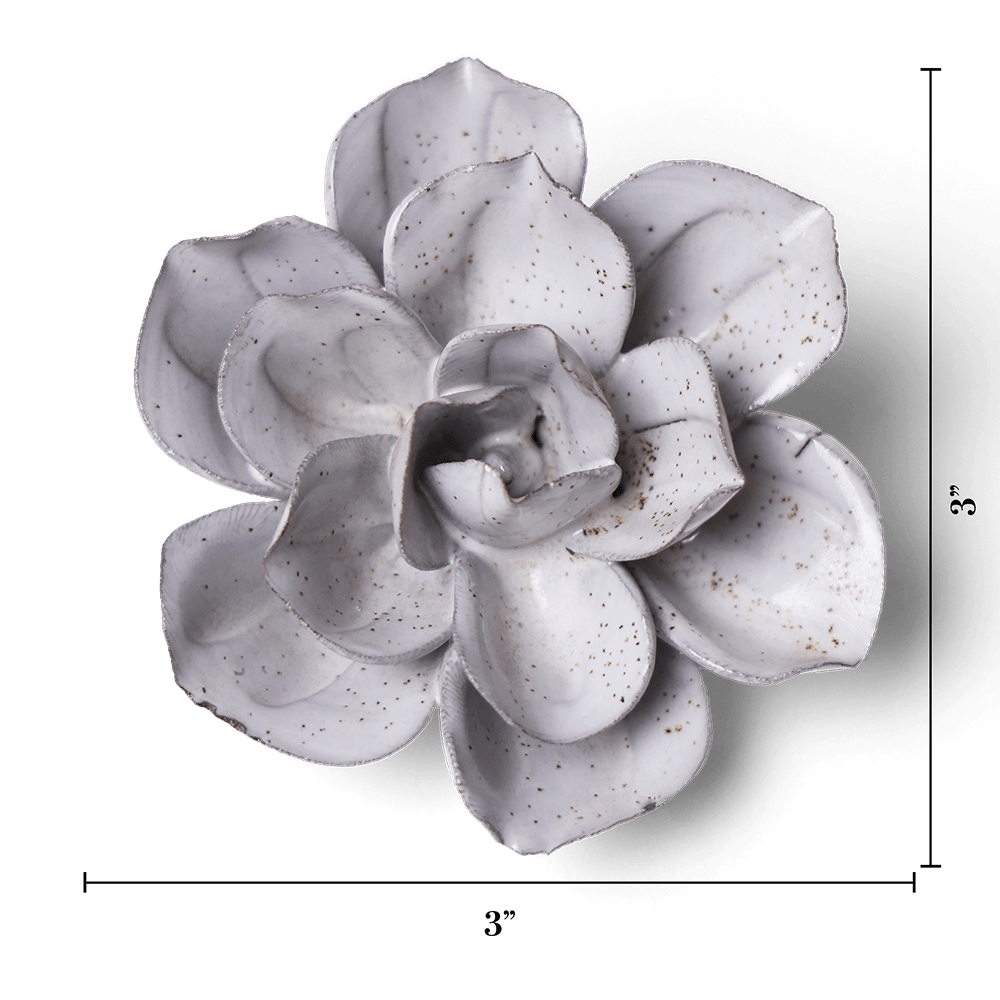 Japan Ceramic Flower Wall Art White Speckle Gardenia - Chive Ceramics Studio - Ceramic Flowers - Chive US