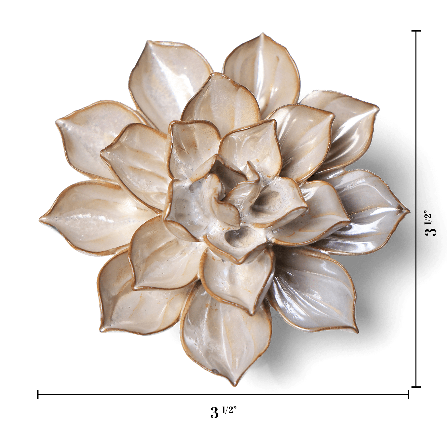 Metallic Frikartii Aster ceramic wall flower  — Japan collection — designed in Toronto by Chive Studio