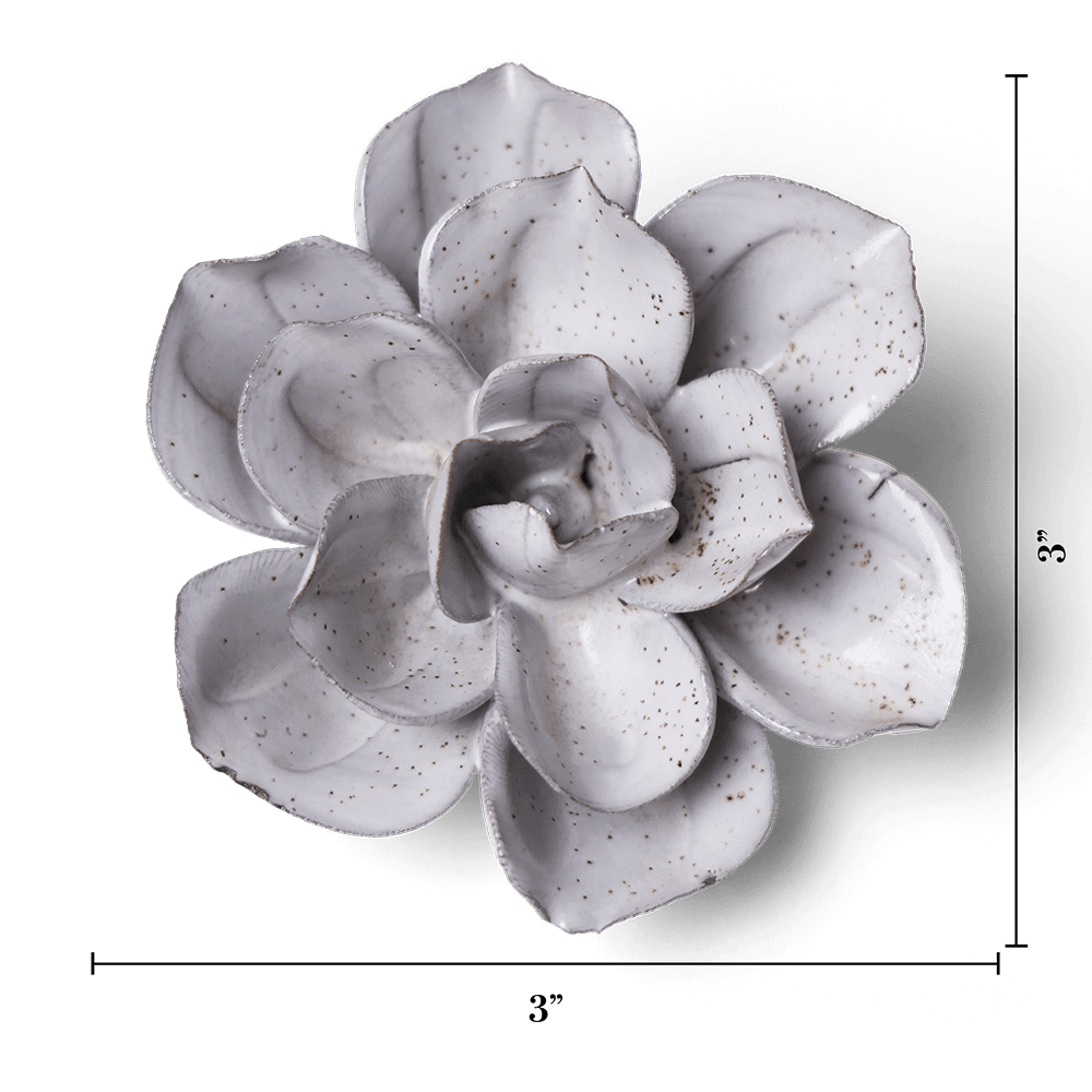 Cement Aqualla Gardenia ceramic wall flower  — Japan collection — designed in Toronto by Chive Studio
