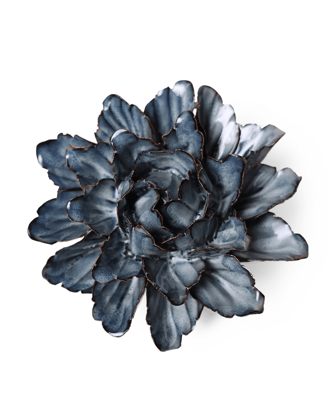JA12 Navy Sorbet Peony - Chive Ceramics Studio - Ceramic Flowers - Chive Ceramics Studio