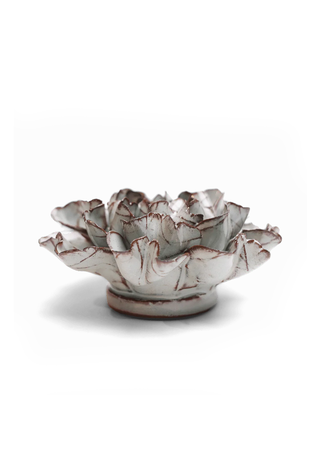 Chocolate Mint Lisianthus ceramic wall flower  — Japan collection — designed in Toronto by Chive Studio