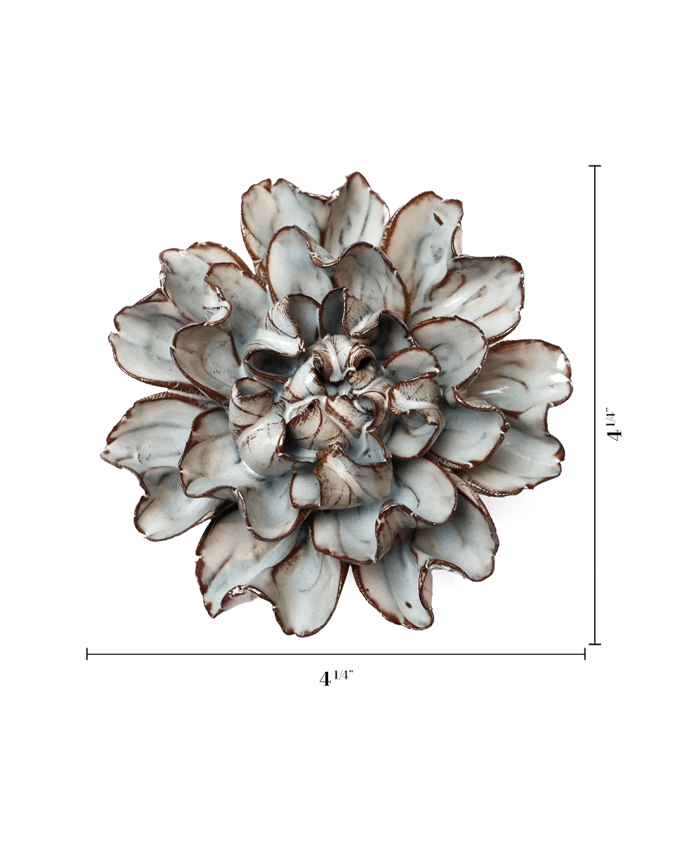 Chocolate Mint Lisianthus ceramic wall flower  — Japan collection — designed in Toronto by Chive Studio