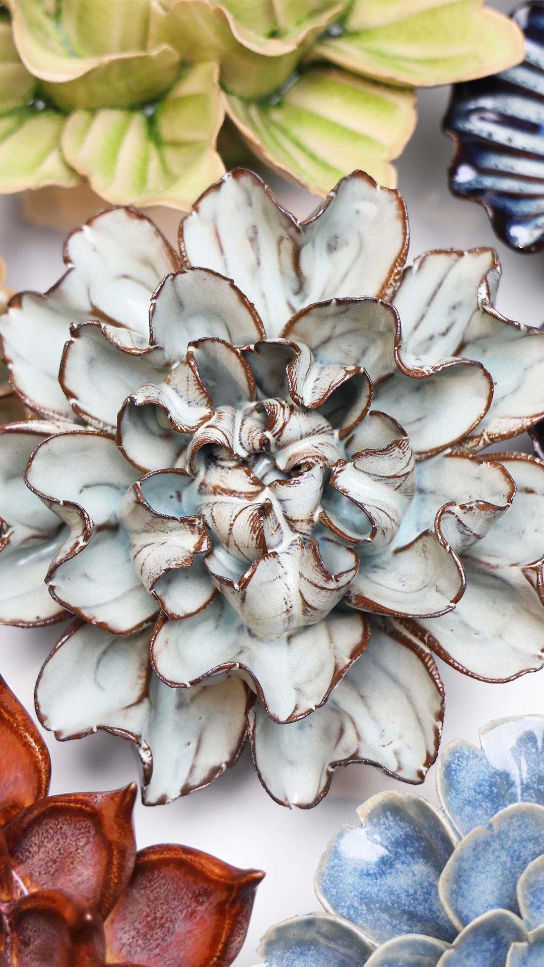 Chocolate Mint Echo Lisianthus - Chive Ceramics Studio - Ceramic Flowers - Chive Ceramics Studio