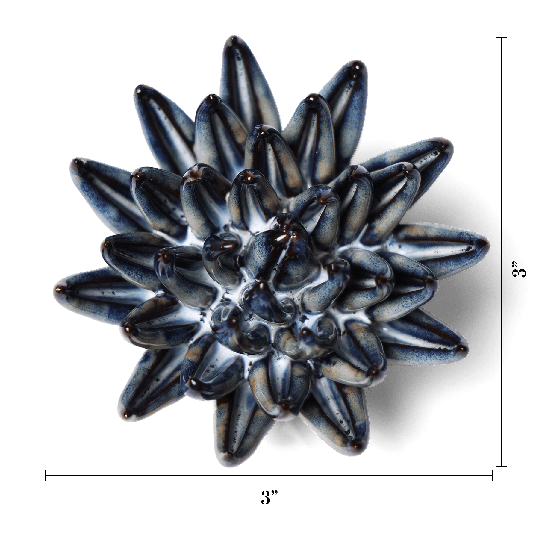 Navy Blue Succulent ceramic wall flower  — Japan collection — designed in Toronto by Chive Studio