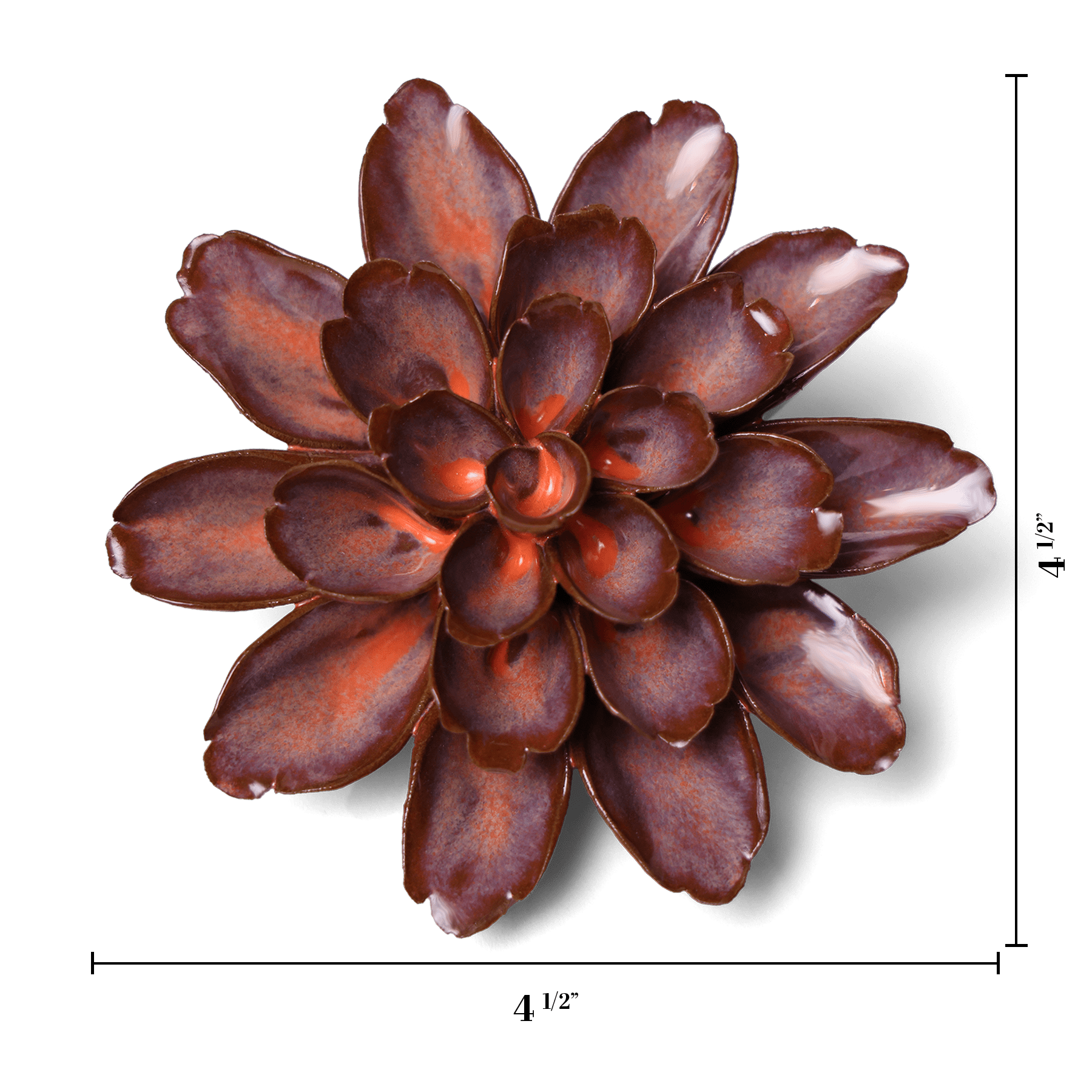 Peach Mocha Cornflower ceramic wall flower  — Japan collection — designed in Toronto by Chive Studio
