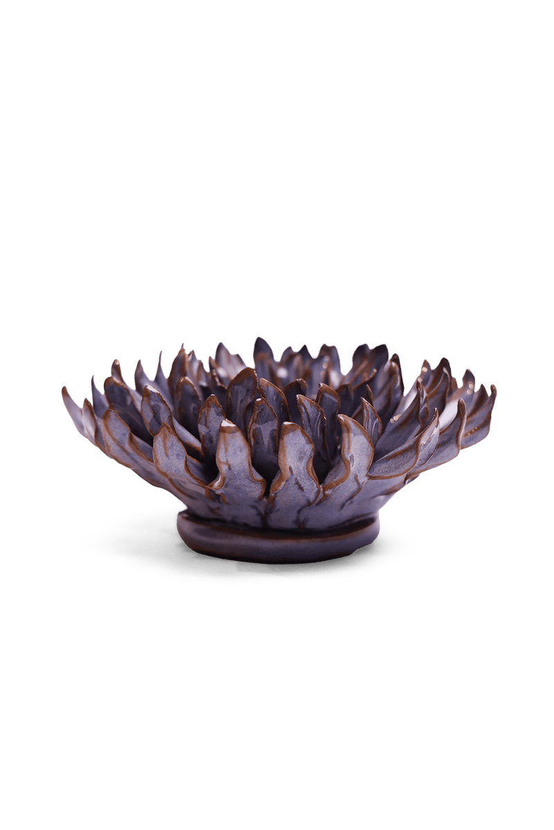 Violet Blue Mum Ceramic Wall Flower | Chive