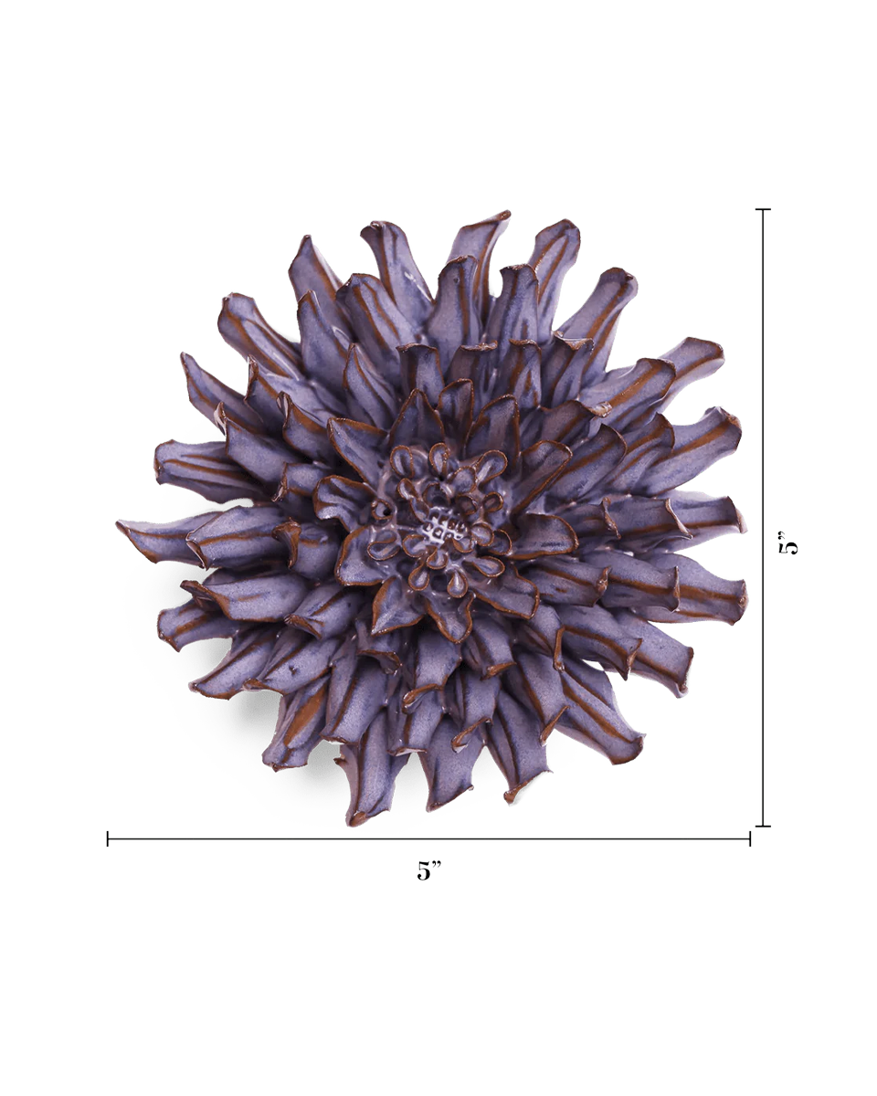 Violet Blue Fleur De Lis ceramic wall flower  — Japan collection — designed in Toronto by Chive Studio